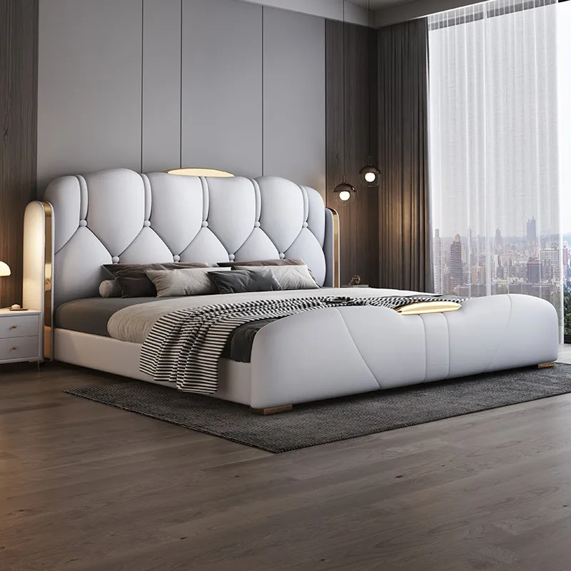 

Family Floor Queen Bed 180x200cm Storage Hotel 150x200cm Bed Frames Adults 2 People Full Size Headboard Home Bedroom Furniture