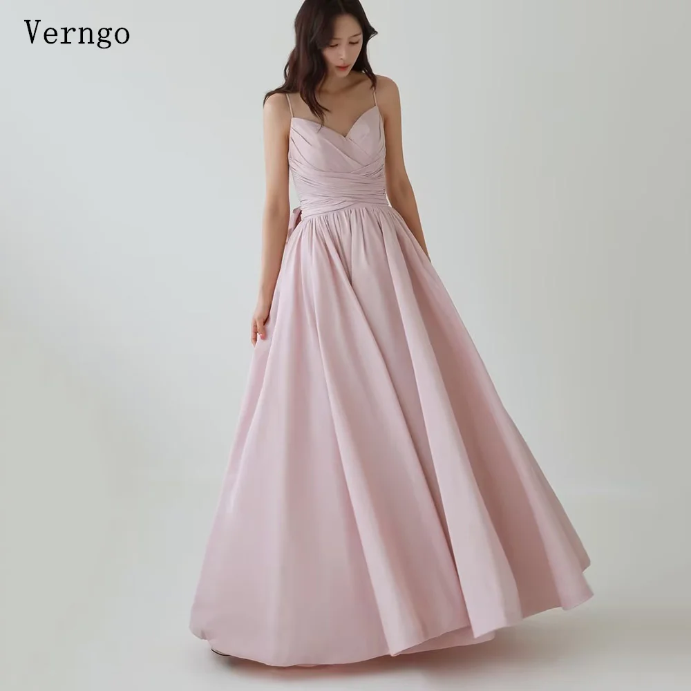 

Verngo Pink Prom Gowns Sweethert Sleeveless A Line Evening Dress For Women Lace Up Korea Elegant Graduation Dress Birthday Dress