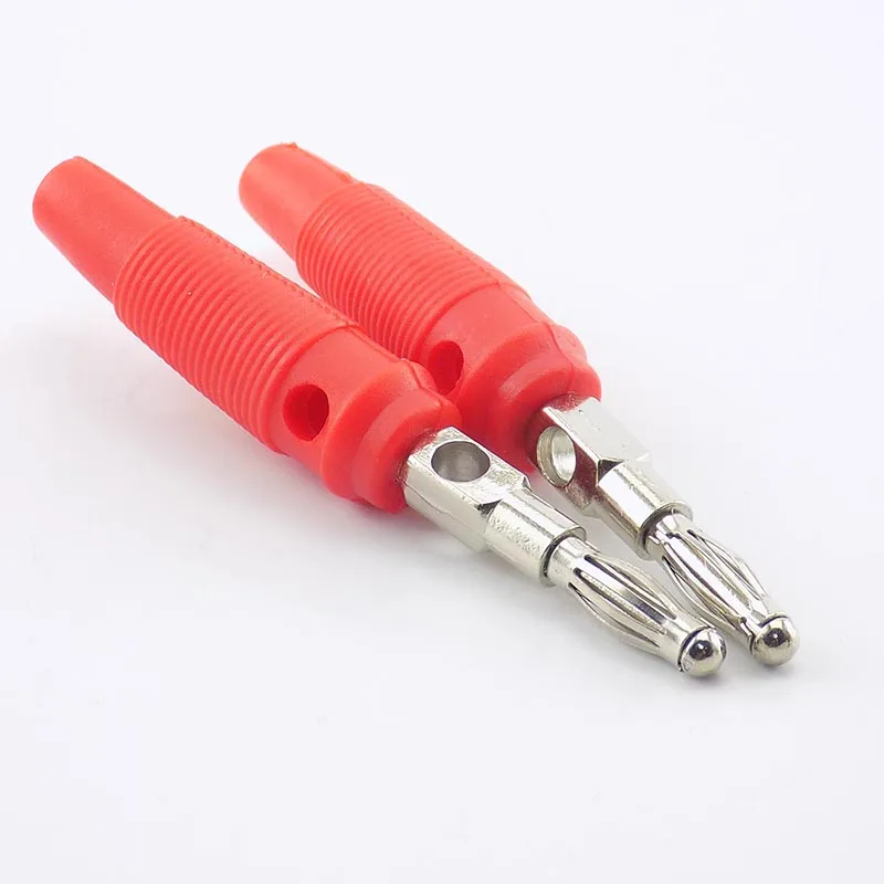 2pcs 4mm Banana Plug Audio Connectors Binding Post 4mm Banana Jack Plug For Cable Terminals DIY Connectors E1