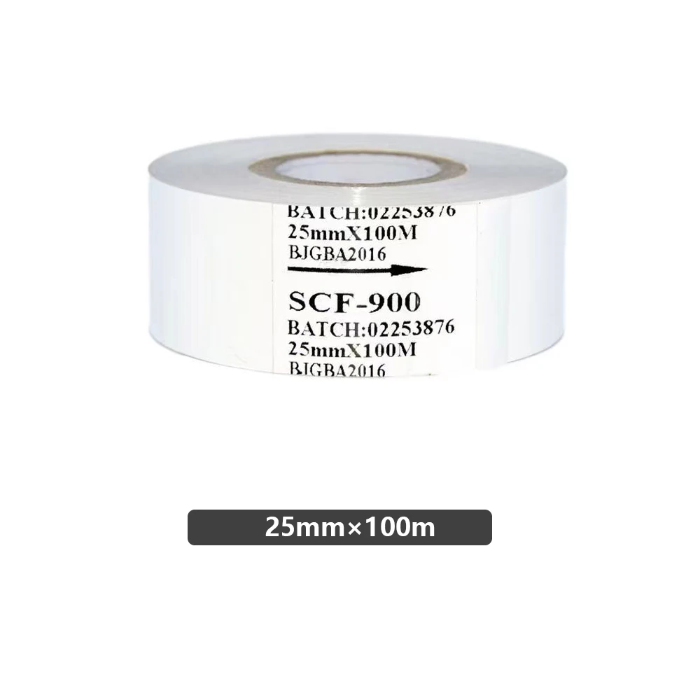 Imagem -02 - White Printer Ink Ribbon Tipowriter Tape Data Coding Hp241 Dy8 Tj08 Dy9 Dy6 25 mm 30 mm 35 mm x 100m 10 Peças