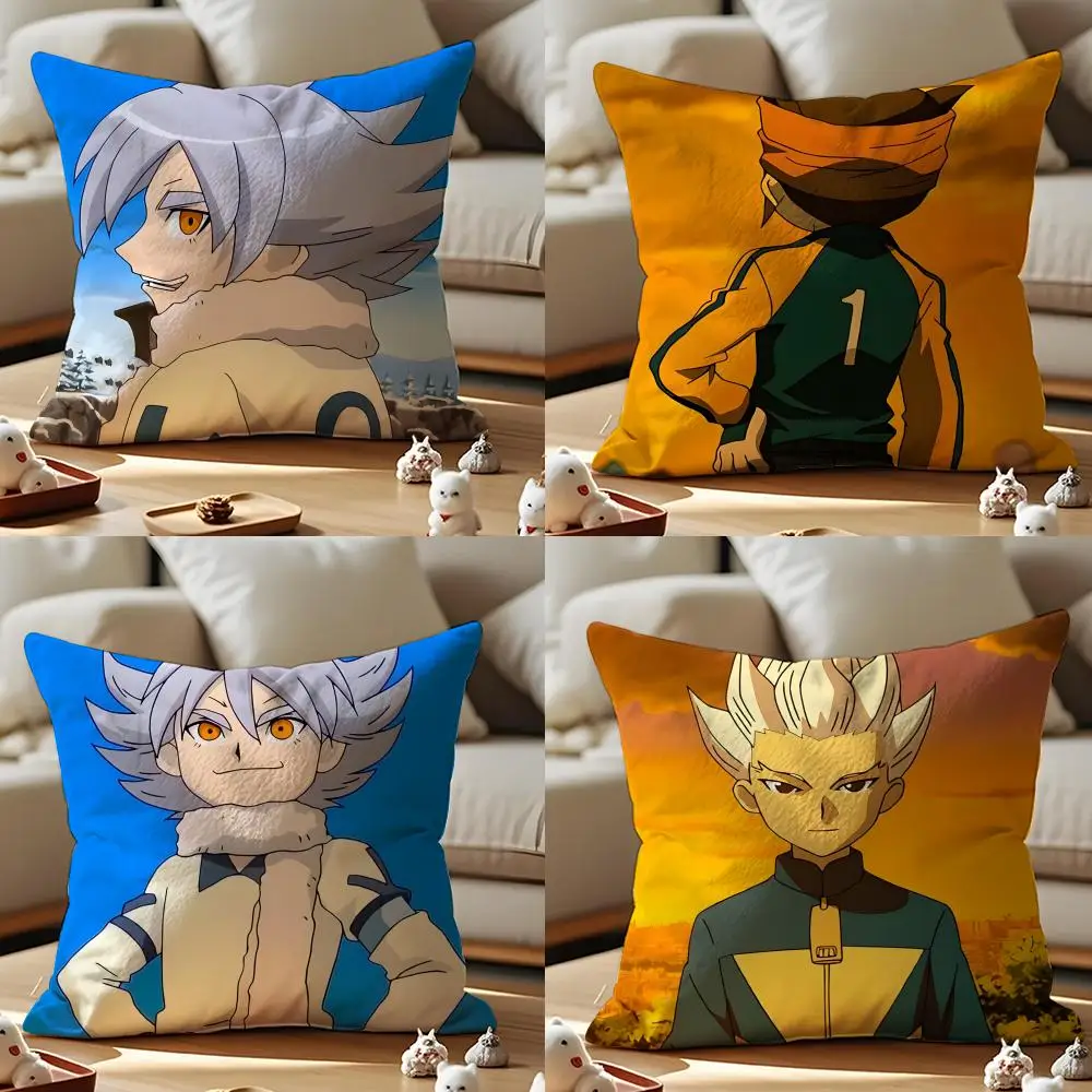 Axel Blaze Firestorm Inazuma Eleven Kissenbezug, Anti-Dustmite-Kissenbezug, unsichtbarer Reißverschluss, seidiger kurzer Plüsch-Sofa-Kissenbezug