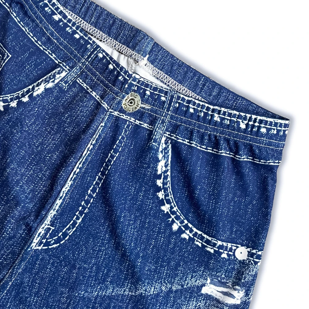 Szorty Damskie Szorty do Jogi Fitness Legginsy z Wysokim Stanem Sztuczny Denim Podarte Krata Trzypunktowe Spodenki Sportowe z Efektem Brzoskwiniowych Bioder