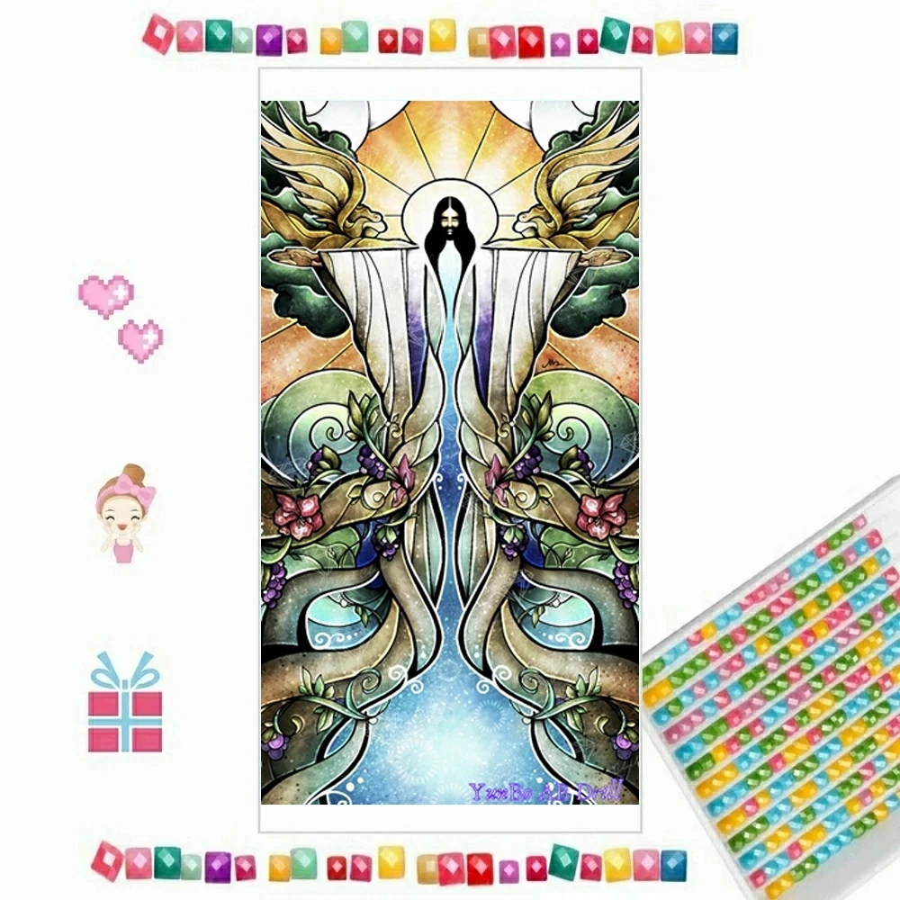 

The Wells of Salvation AB Drill 5D DIY Art Diamond Painting Believer Heaven Illustration Cross Stitch Kits Rhinestone Home Decor