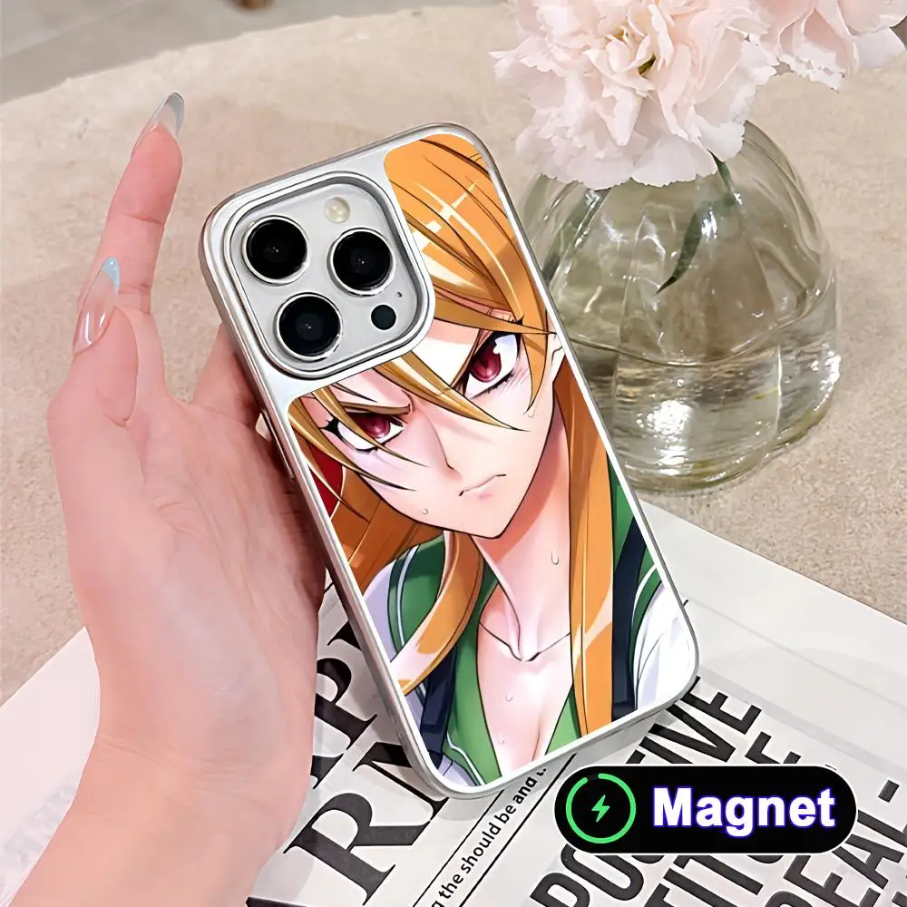 

Highschool Rei Miyamoto Silver Plating Magsafe Mobile Phone Case for iPhone 17 16 15 14 13 12 11 Air Pro Max Plus Colorful Cover