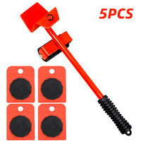 5Pcs/Set Heavy Duty Furniture Lifter Mover Roller with Wheel Bar Moving Device Lifting Helper Furniture Moving Transport Tool