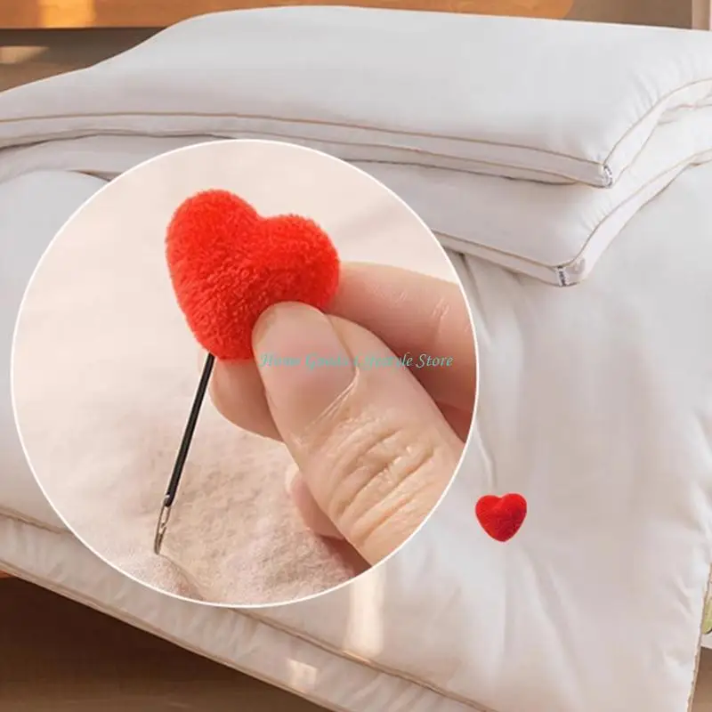 

E74E Инновационные зажимы для одеял без иглы в форме сердца, набор из 4 предметов яркого цвета для удобства использования