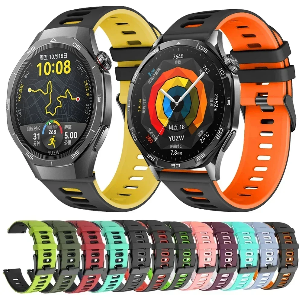 20mm 22mm Sport Silicone Strap For Huawei Watch GT5 GT5Pro 46mm Band For Huawei Watch GT2 3 4 46MM 42MM GT2Pro GT2E GS3 3i GSPro