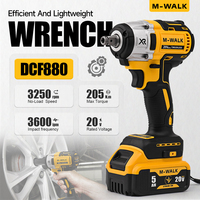 M-WALK Brushless Impact Wrench 205N.m Detachable Tire 1/2in High Speed Powerful Disassembly Tools For Dewalt 20V Battery Pins