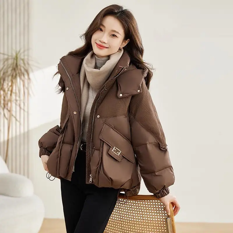 2025 New Winter Coat Parka Jacket Women Loose Coats Thick Warm Black Overcoat Snow Wear Padded Jackets Outwear Female