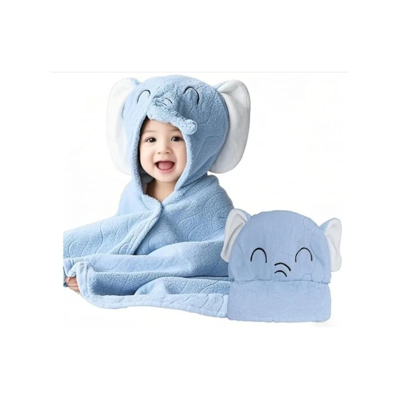 

Cute Animal Hooded Baby Towel Soft Coral Fleece Baby Towels with Hood Large 27 X 55 Inch Ultra Absorbent Hooded for Baby