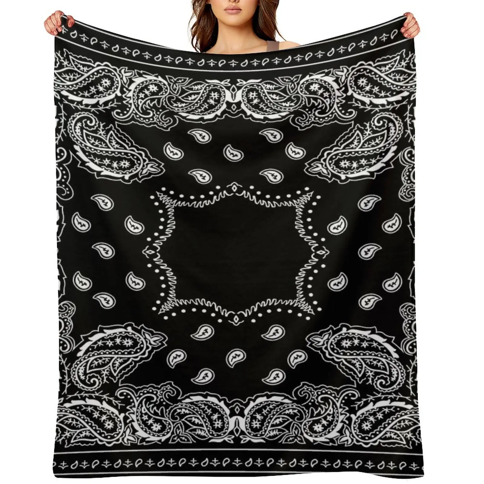 

Black Bandana - 2 Throw Blanket bed plaid Plaid on the sofa Decorative Beds Softest Blankets