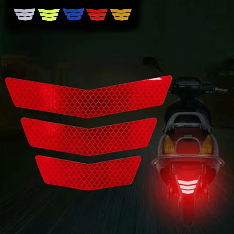 

3Pcs Motorbike Reflective Strips Warning Stickers Adhesive Backed Wing Body Stickers Strong Reflective Night Necessary