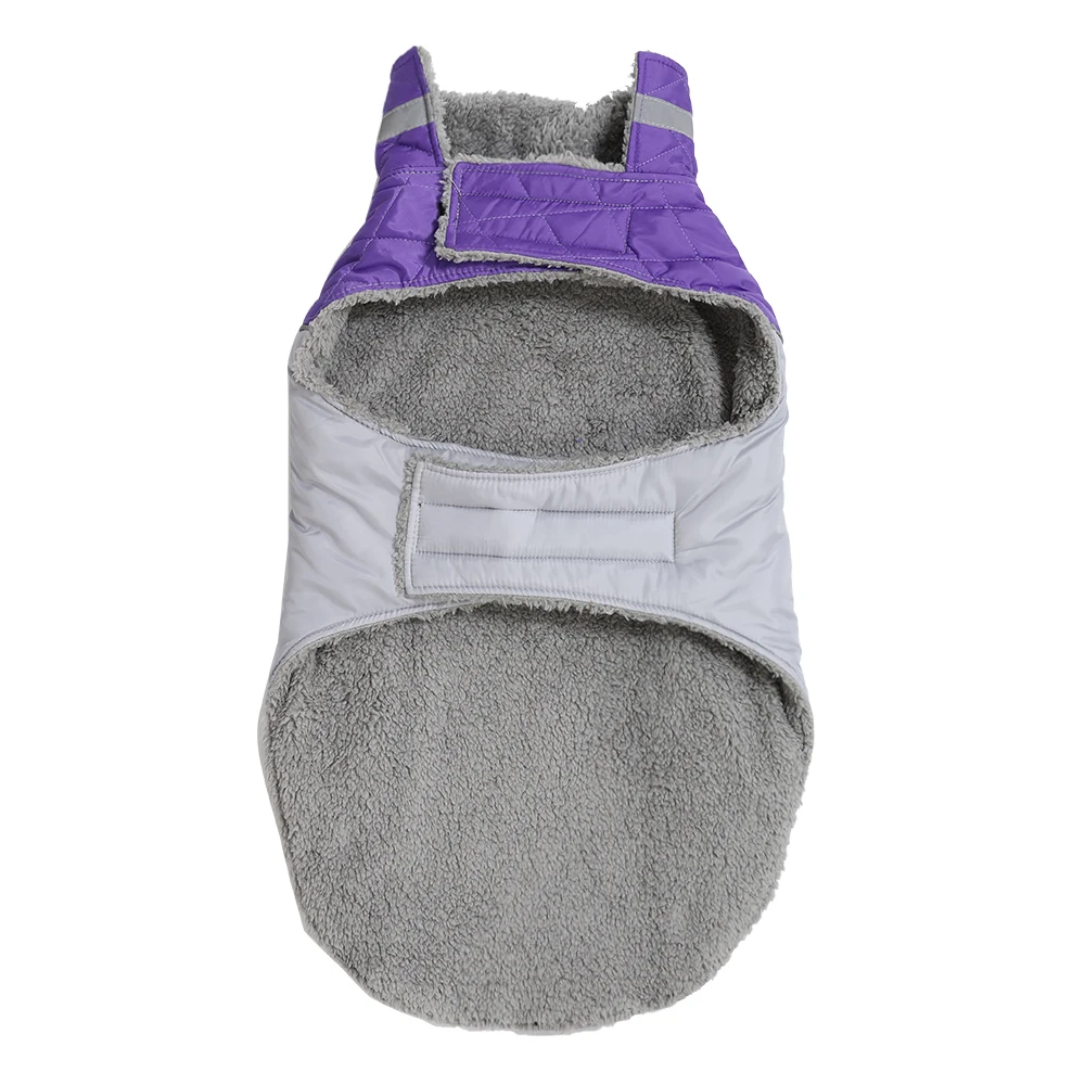Winterwarme große Hundekleidung, reflektierende Haustierweste, dicke, mit Fleece gefütterte Jacke, Oberbekleidung für mittelgroße und große Hunde, Labrador, Mops. – Detail 9