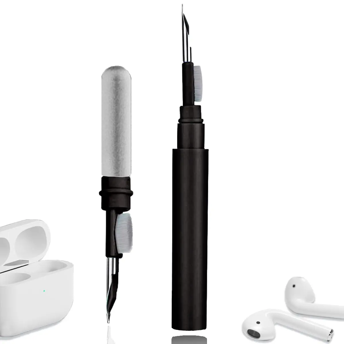 Multi Function Cleaning Kit for Airpods and Earbuds - Soft Brush Tool for Earphones, Headphones, Camera - White