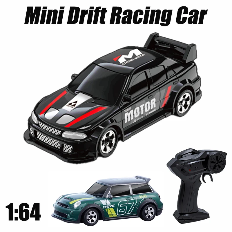 1/64 Schaal 4WD Mini Desktop Drift Racewagen LED Licht Hoge Snelheid Afstandsbediening RC Voertuig GTR Model Speelgoed voor Kinderen Ideaal Cadeau