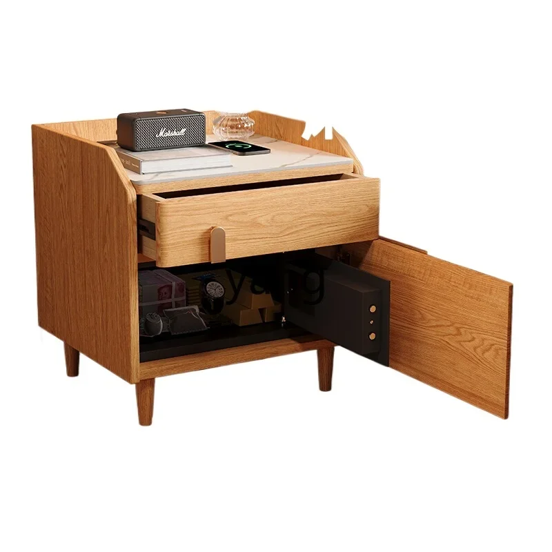 LH  Bedside Table Safe Integrated Solid Wood Household Small Rechargeable Storage Lock Safe