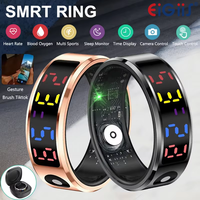 EIGIIS New Color Screen Fashion Smart Ring With Smart Touch Health Tracker 5ATM Waterproof For Men Women R12 Intelligent Ring