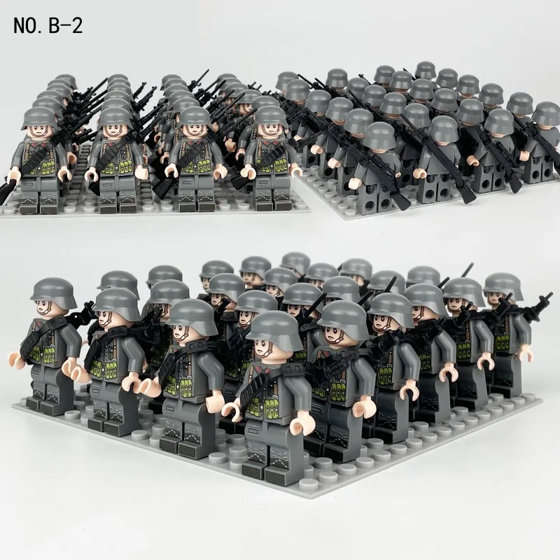 B2 B6 phalanx poupées militaires enfants assemblés petites blocs de construction de particules jouet plaque inférieure accessoires brochet.