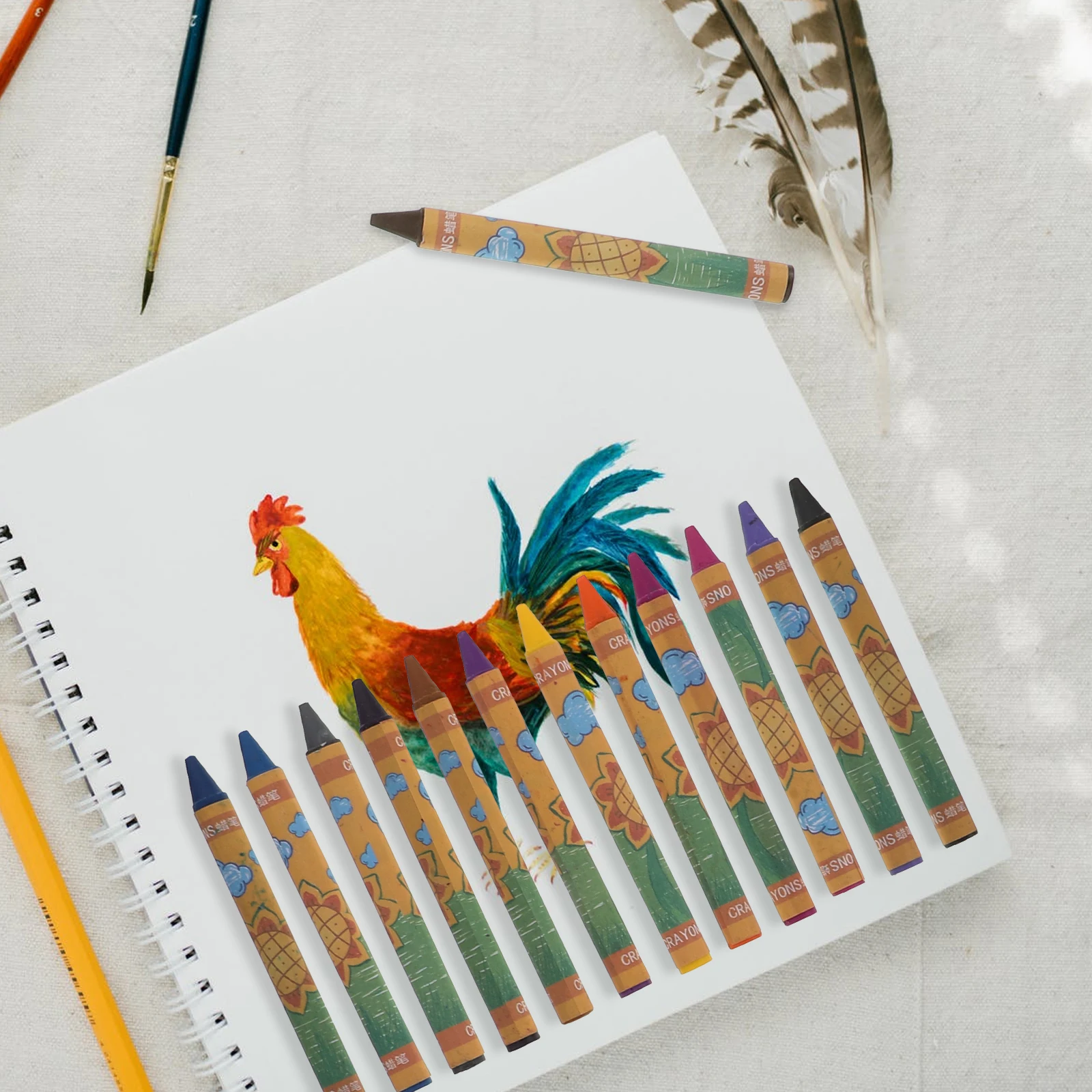 

24pcs Crayon Set Children's Crayons Colorful Easy Grip Art Drawing Sketching Painting Coloring Books Gift Students