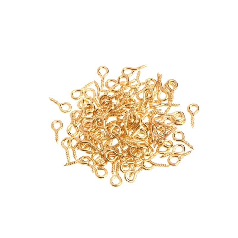 

New 100Pcs Mini Screw Eye Pins for Jewelry Making Beads Screw Threaded Eyelets Clasps Findings for DIY Earrings