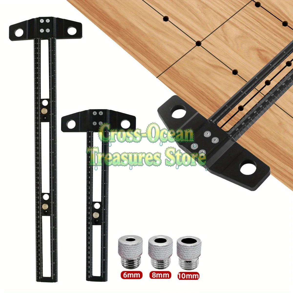 

Деревообработка 2-в-1 Т-образная сетчатая линейка с углом выхода, метрическая система, многофункциональная подвижная квадратная линейка