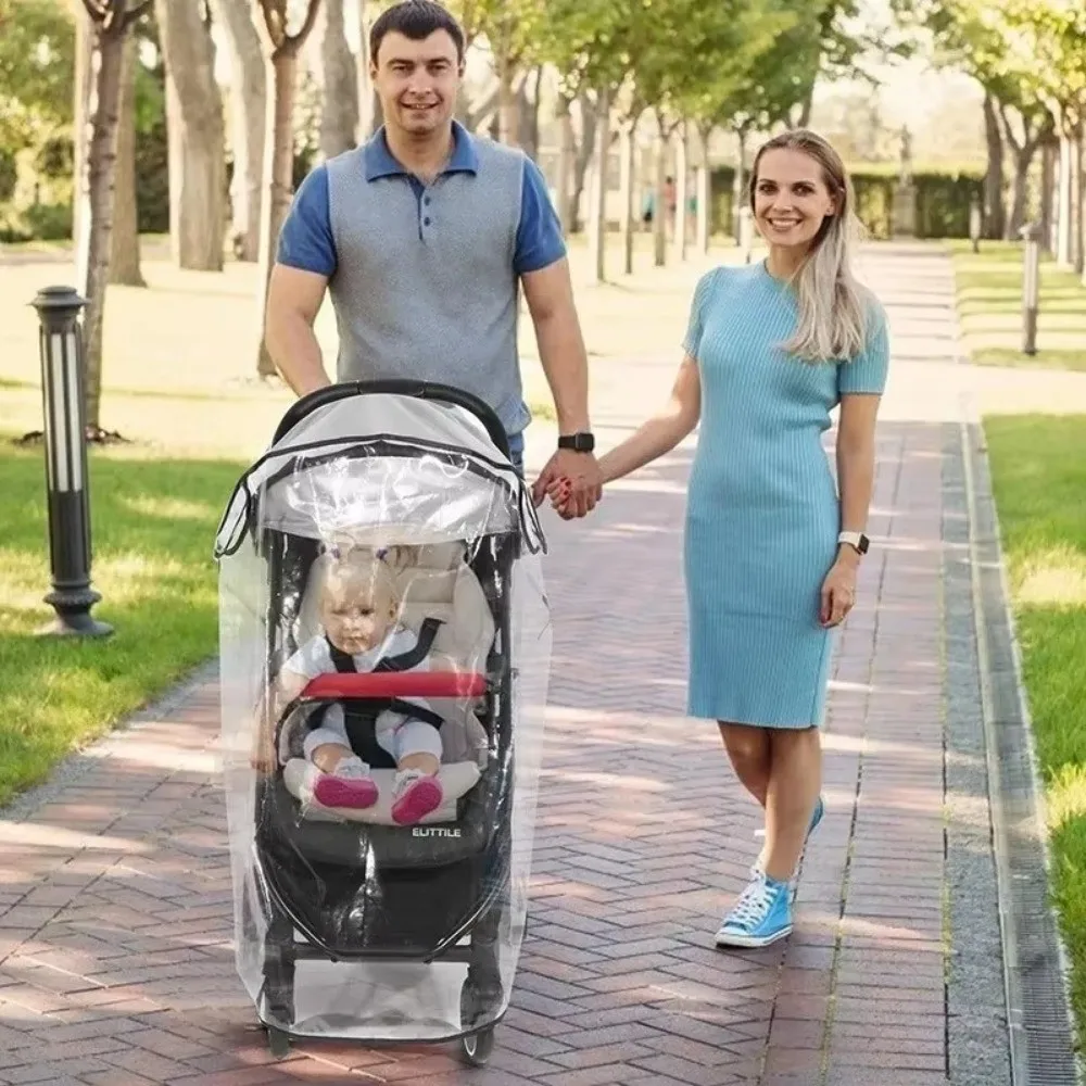 Portable Transparent Stroller Rain Cover Breathable Windproof Baby Cart Raincoat 360 Degree Rainproof Cover Stroller Accessories