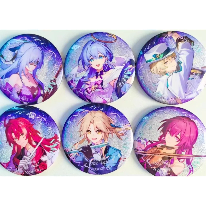 

58MM Honkai Star Rail Argenti Robin Game Peripherals Jewelry Colorful Splendid Fashionable Props Attractive Badges on Backpack