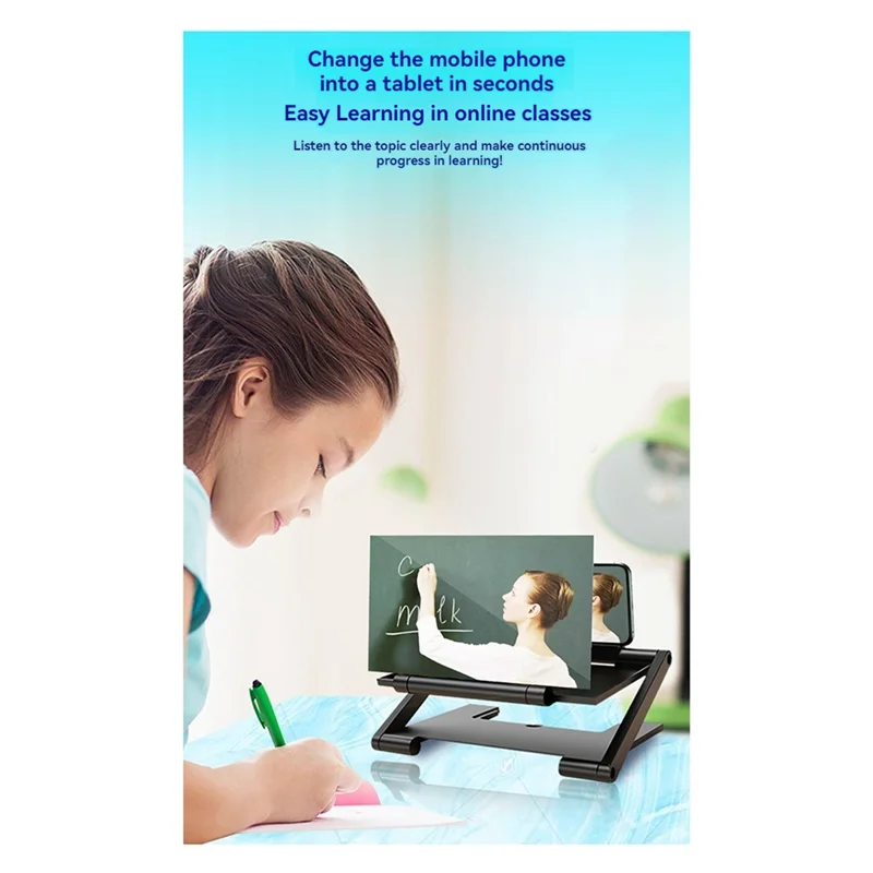 

7-дюймовое складное увеличительное стекло для мобильного телефона HD, усилитель экрана сотового телефона, увеличительная лупа, держатель для телефона