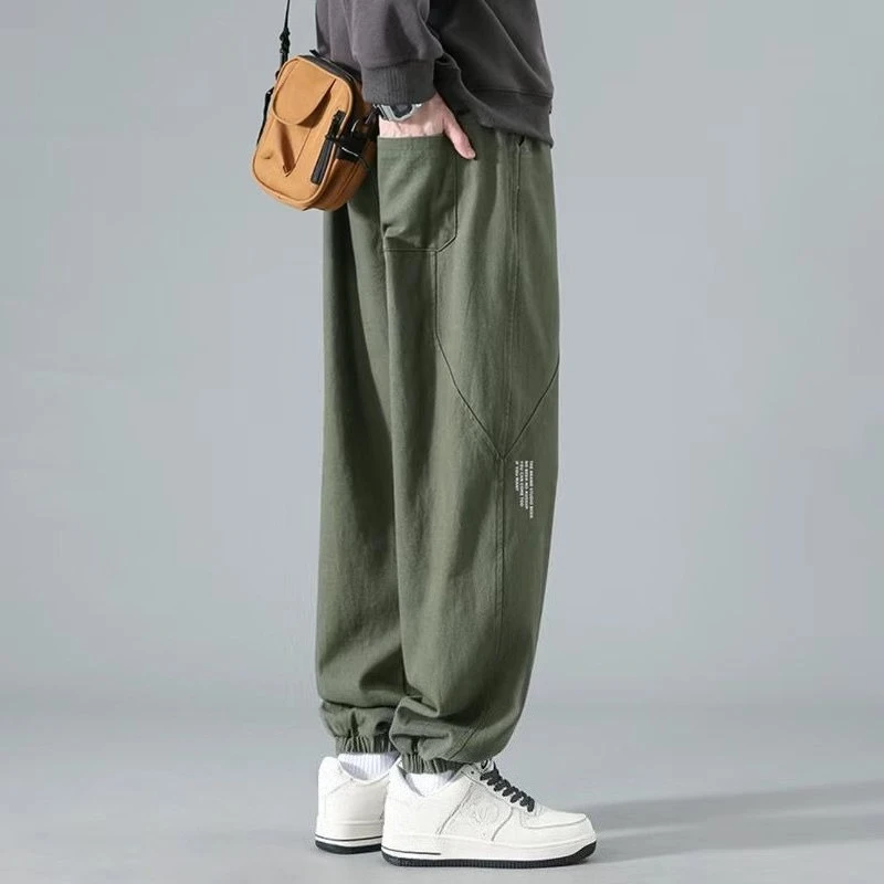

Low Price Loose Male Trousers Army Green Baggy Regular Fit Long Slacks Casual Luxury Cheapest New In Harajuku Men's Cargo Pants