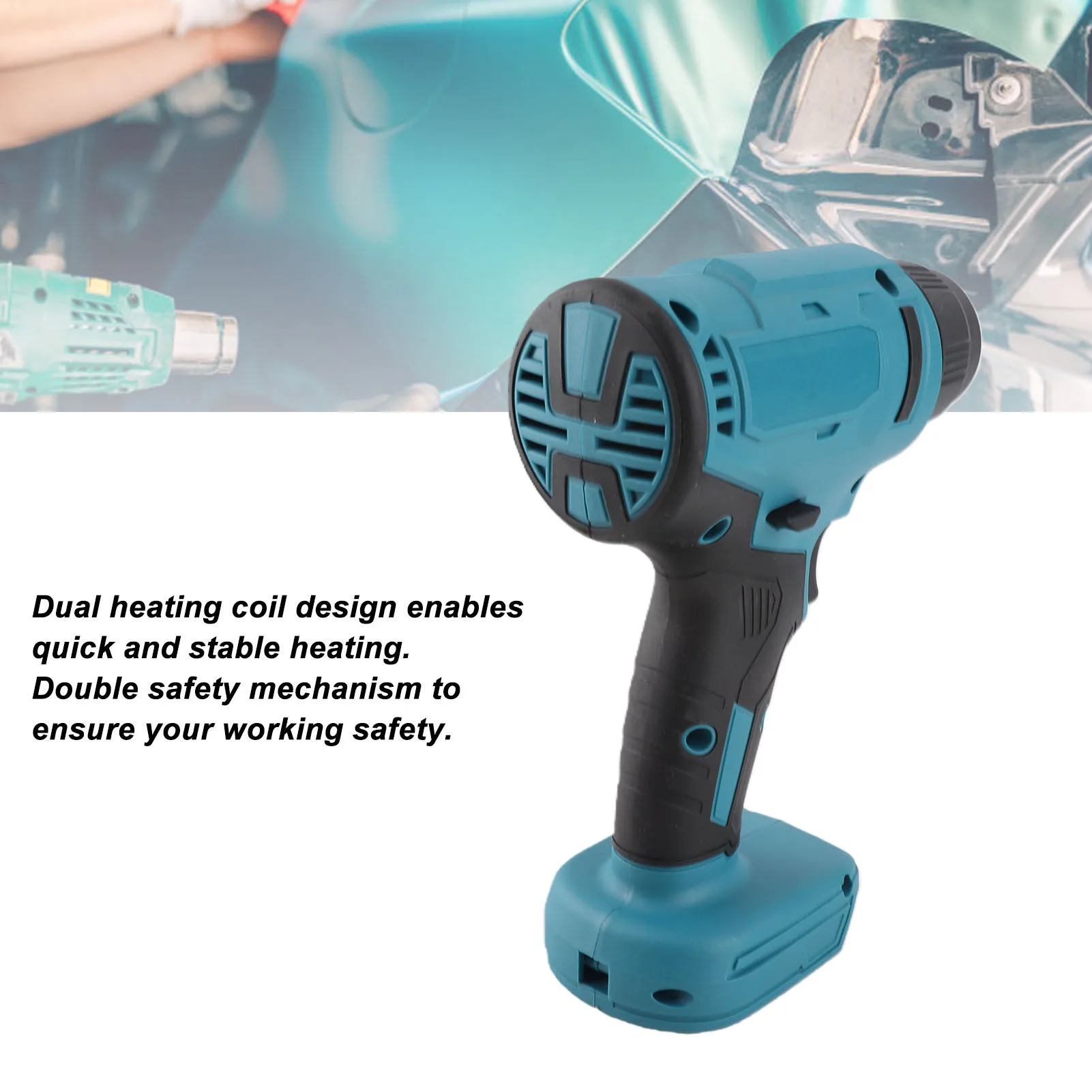 

Cordless Hot Air Gun Heat Gun Hot Air Cordless Rechargeable Quick Heating Tool Set Kit for Maintenance