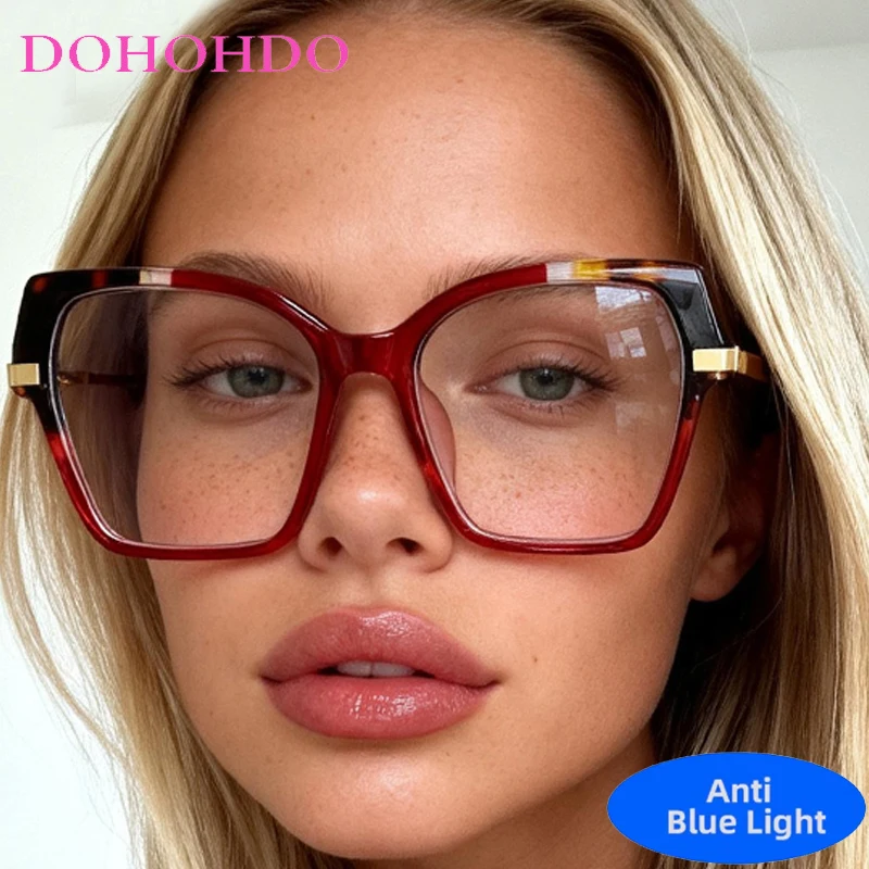 العلامة التجارية الفاخرة تصميم غير النظامية مربع المعادن مكافحة نظارات الضوء الأزرق النساء الرجال الكمبيوتر للعمل المكتبي النظارات البصرية السيدات