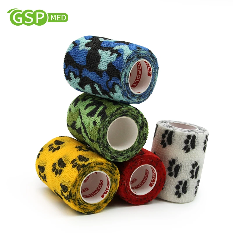 4 Sizes Gauze Tape Cohesive Bandage Wound Plasters Camouflage Tattoo Grid High Elastic Body Ankle Tape for Fingers Wrist Knee