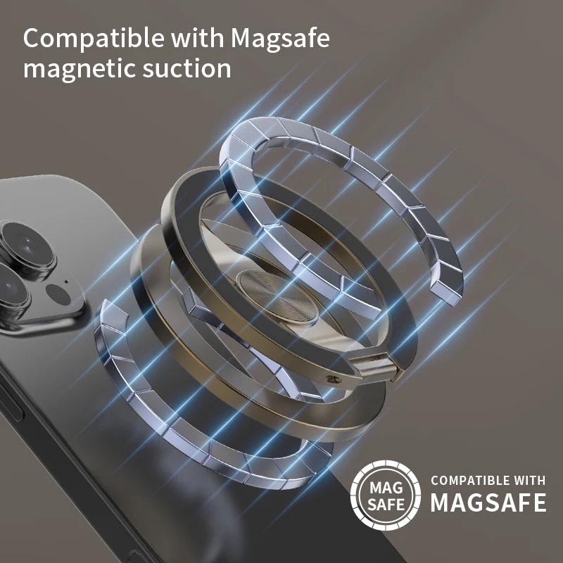 Magsafe対応 デスクトップ両面マグネット式スマホホルダー 携帯電話マグネットスタンド 車載 ポータブルメタルサポート iPhone 13/14/15/16対応