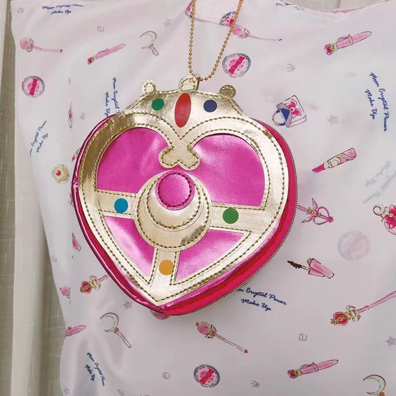 New Sailor Moon Cute Multipurpose Folding Transformed Tote Bag Cosmic Heart Shiny Coin Purse Versatile Shopping Bag Cute Gift view 5