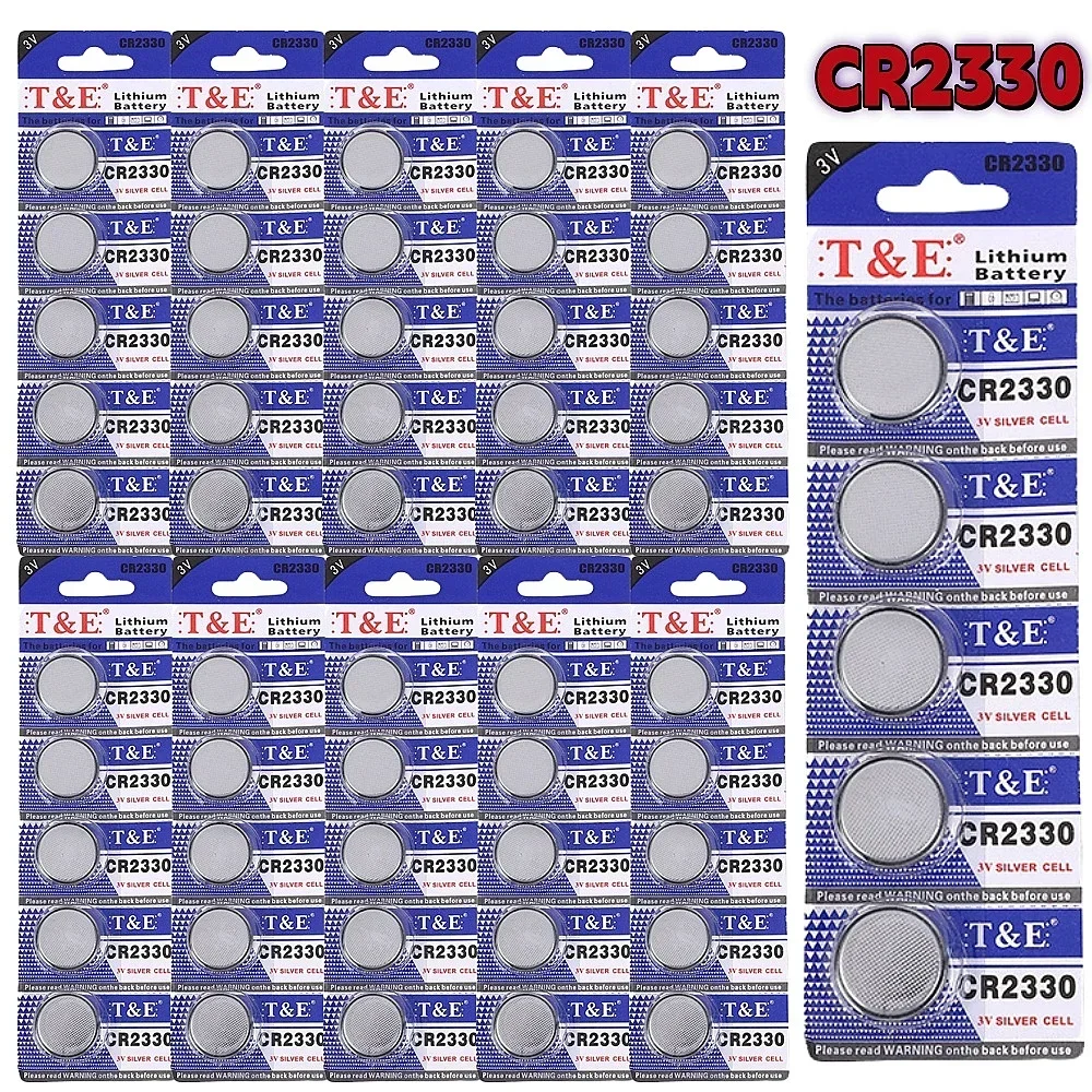 100PCS CR2330 Button Cell battery cr2330 BR2330 ECR2330 2330 Car Remote Control LED Flash 3V Lithium Battery Coin Batteries