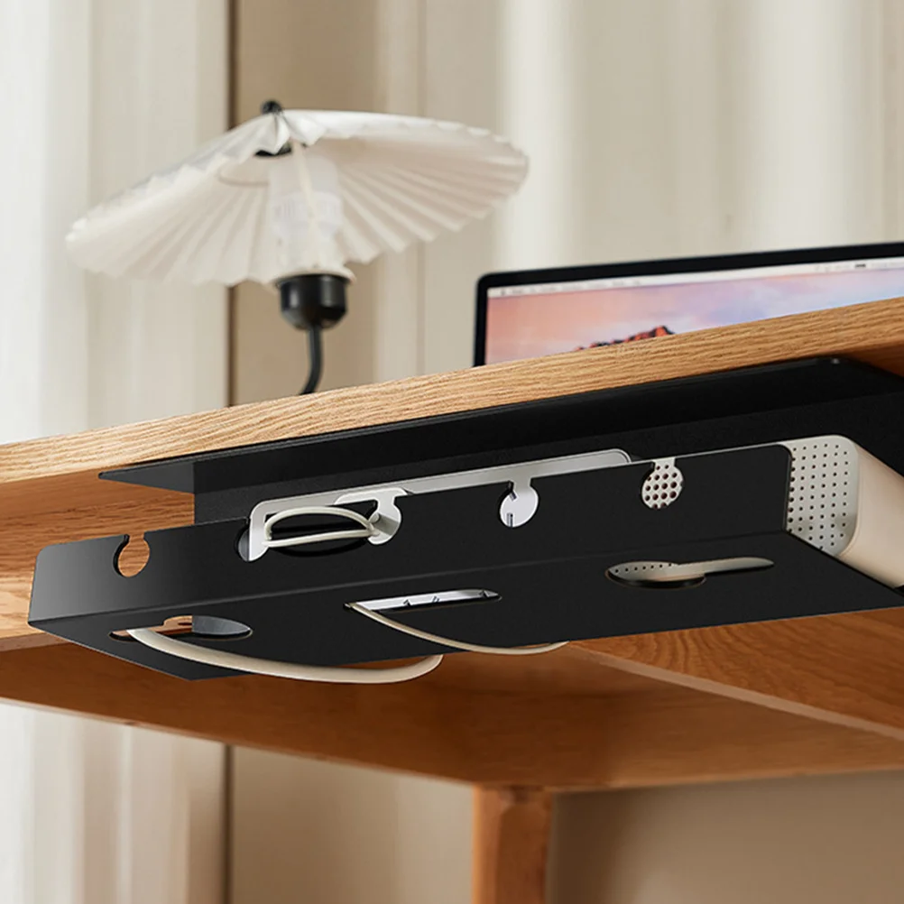 

Cable Management Tray Under Desk Organizer for Cords Power Adapters USB Hubs Storage Home Office Use Cable Management