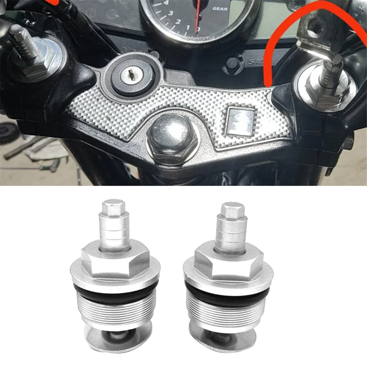 Motorcycle Shock Absorber Screw Decoration Front Fork Screw Cover for Suzuki GW250 DL250 GSX250R Red