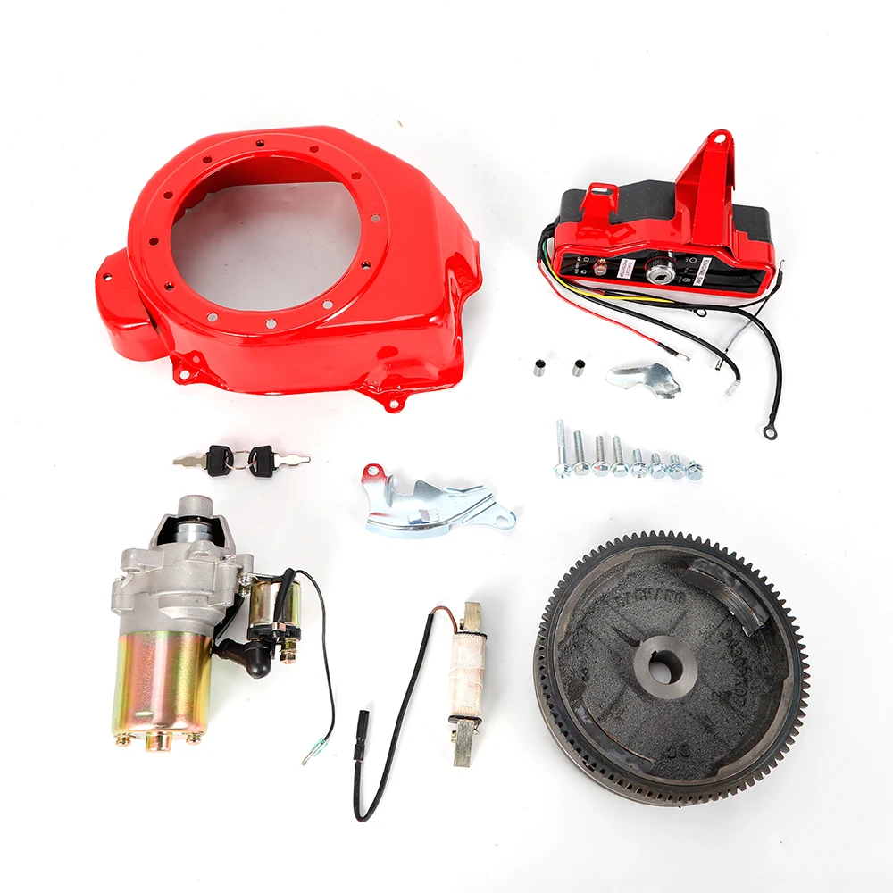 Kit de arranque eléctrico para Honda GX160, 5.5HP, GX200, 6.5HP, Kit de arranque eléctrico, volante, compatible con Honda GX160, 5.5HP