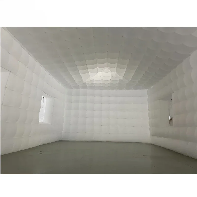 Inflatable Large White Cube Tent With Led Lights inflatable square tent For Wedding Party Nightclub Giant Outdoor Portable House