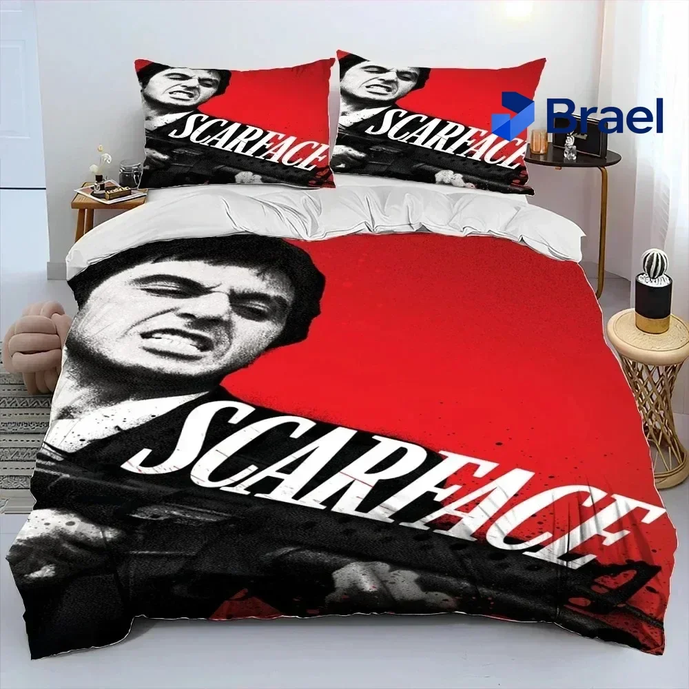 Exquisite 3D Print Movie Scarface Tony Bedding Set Duvet Cover Bed Set Quilt Cover Pillowcase Comforter King Queen Size Boys Adu