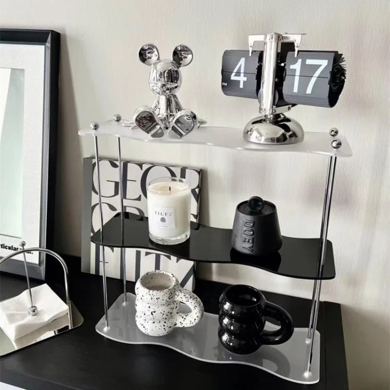 

Simple and luxurious acrylic desktop shelf Cup display shelf Transparent multi-layer perfume cosmetics storage rack