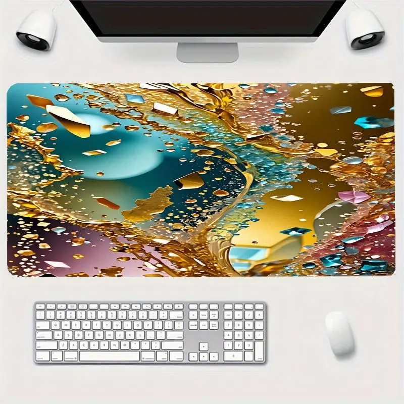 Brand Vibrant Abstract Mouse Pad Colorful Liquid Design Large Desk Mat For Computer Office Stylish Home Decor Gaming