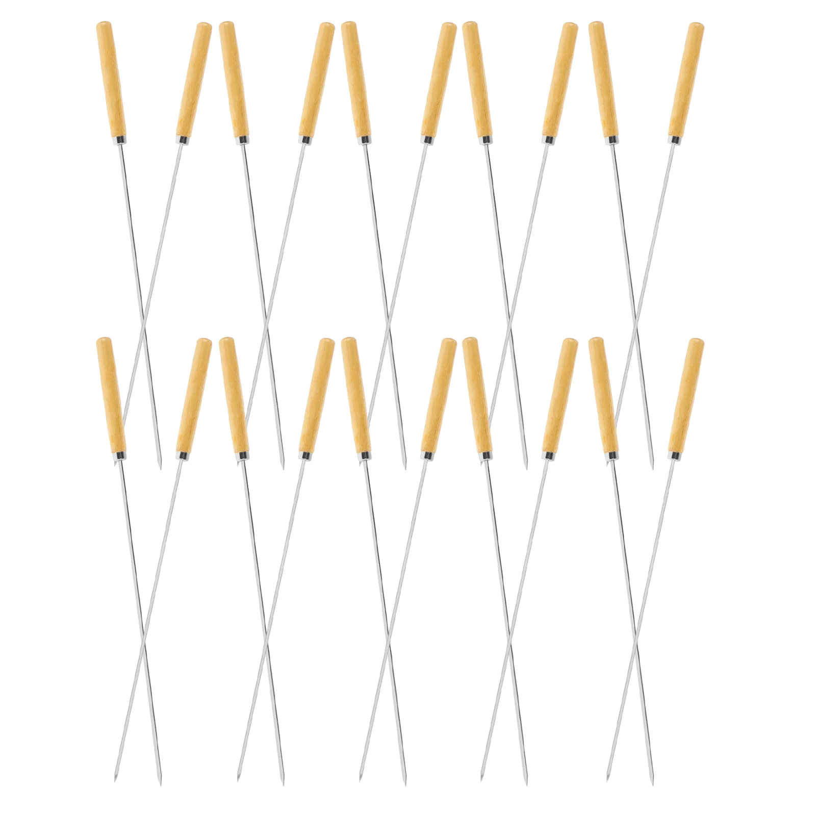 

1 set Stainless Steel BBQ Skewers Set Grilling Tools Kabobs Metal Hot Pot Kebab Round Flat Picks Practical Design
