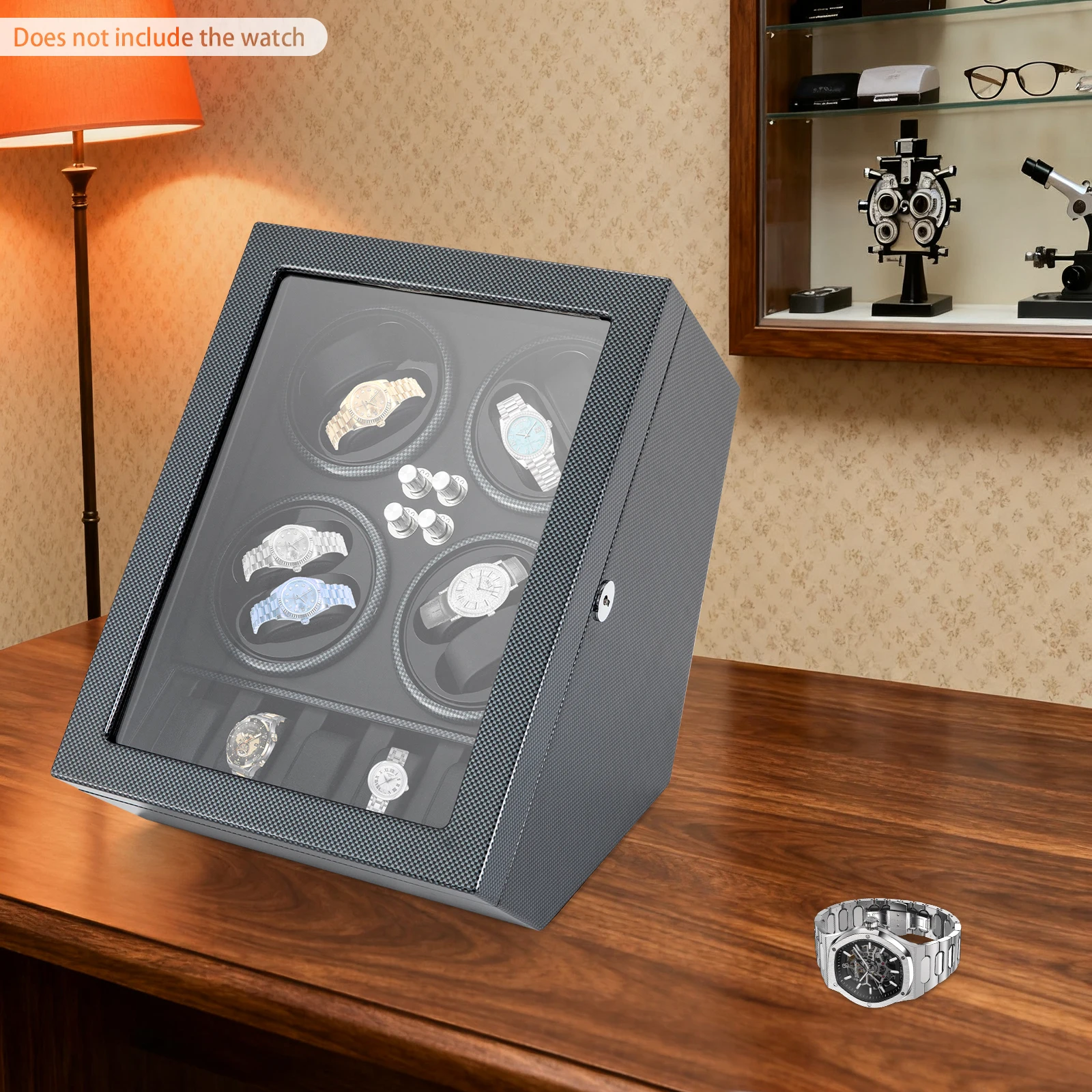 Lock&Key 8+5 Watch Winder Non-Slip Feet US Plug 5 Modes For Living Room Showcase Dressing Table