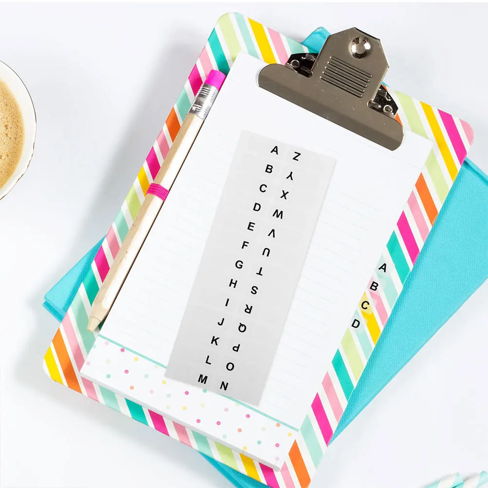 10 Sheet White Alphabetical Index Tabs Writable Adhesive Page Markers for Quick Reference Book Annotation Office School Use