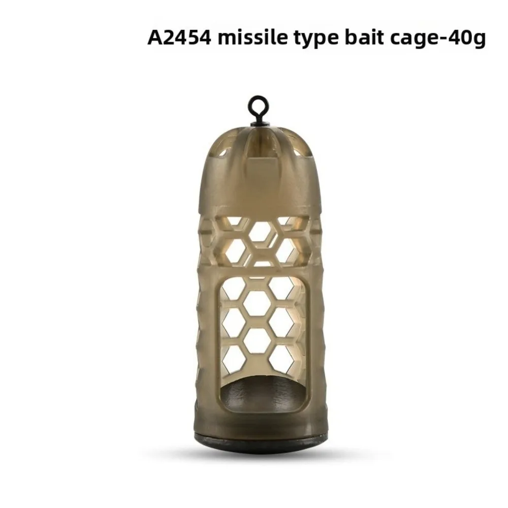 2pcs Light Brown Carp Fishing Feeder High-Density Polymer Efficient Distribution Bait Holder Easy Loading Feeder with Weight