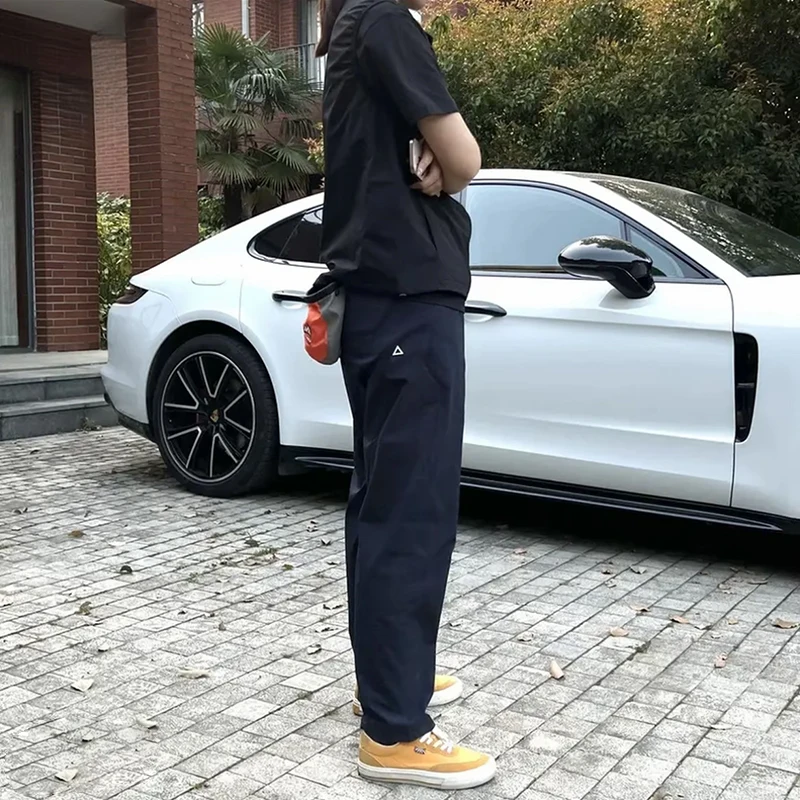 

New 2025 Men's Fce Lined Casual Sports Pants Loose Fit Straight Leg Breathable Polyester Fiber Khaki Color All Match Autum...