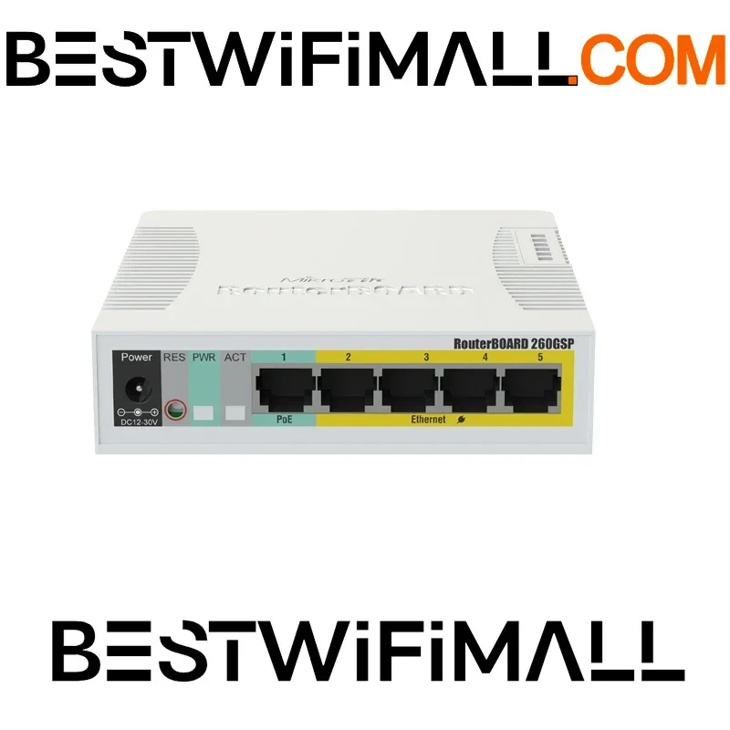 

MikroTik CSS106-1G-4P-1S Alternative Model Of RB260GSP 5x Gigabit PoE Out Ethernet Smart Switch SFP Cage Plastic Case SwOS