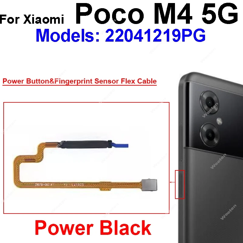 For Xiaomi Poco M4 M5 M5s M4 Pro M4Pro 4G 5G Home Button Back Touch ID Scanner Fingerprint Sensor Flex Cable Phone Parts