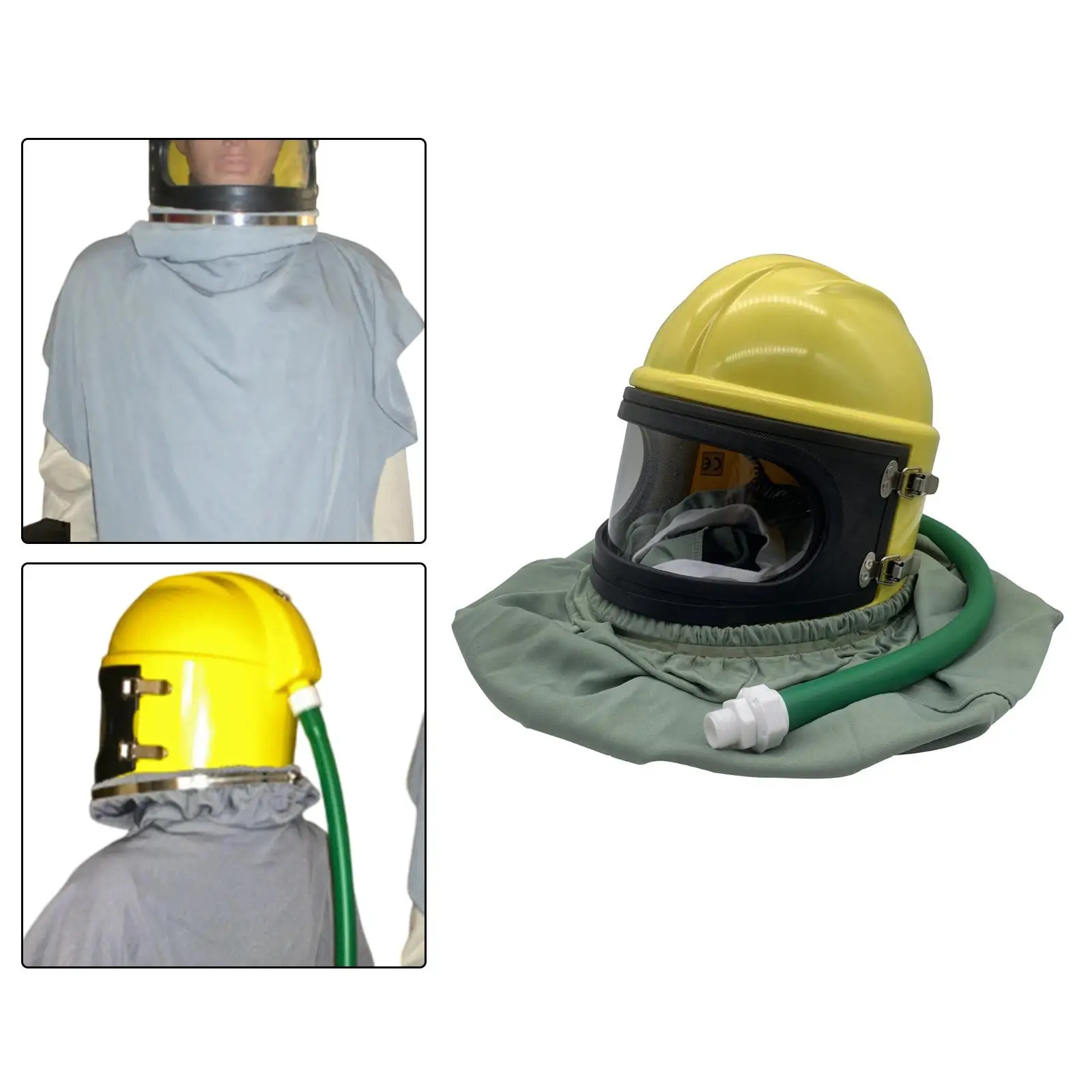 Helmet Adjustable Sand Blasting Hood Cape for Spraying Cutting